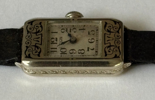 1928 Vintage 14K White Gold Elgin Parisienne Series